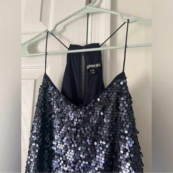 Express - Navy Sequin Mini Dress - Size XS - Picture 5 of 6